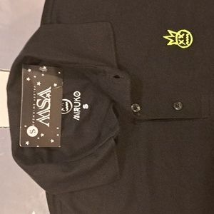 NWT Miruko, Size Small, Black Polo Shirt, 17" P2P